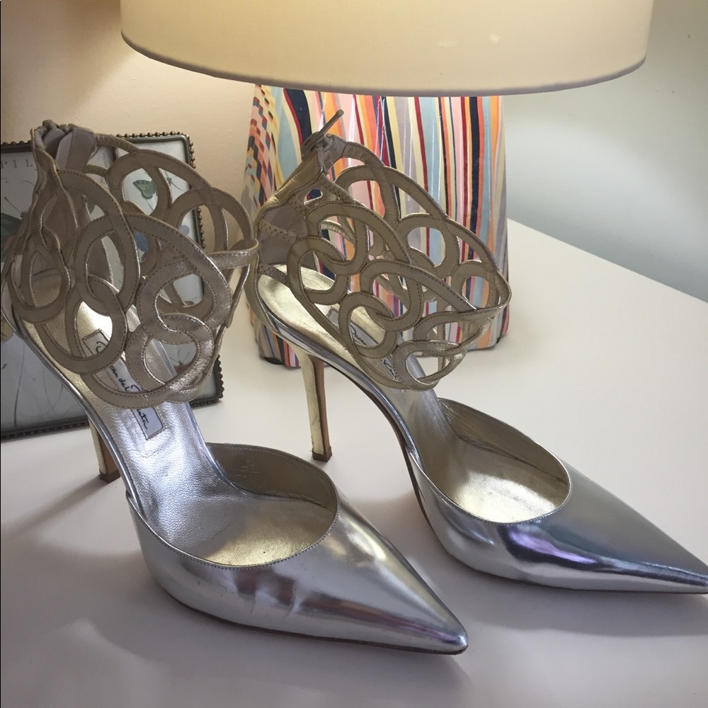 Oscar de La Renta Pumps metallic gold/ silver